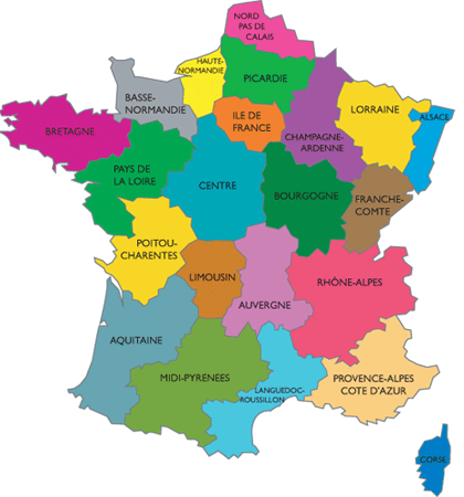 Les 13 grandes régions de France